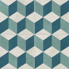 Sage Green Cubed Patterned Tile