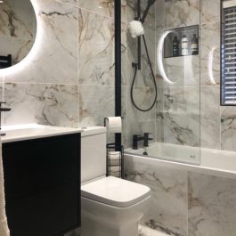 White marble effect tiles