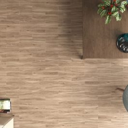 Natural brown wood effect tiles