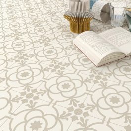 Blomknopp Soft Bone Patterned Cement Effect Tile