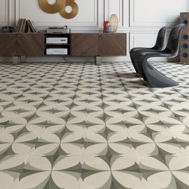 Flaps-R Cement effect patterned tile roomset