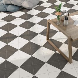 Tre Soft Antracita Patterned Cement Effect Tile