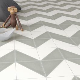 Tre Soft Jade Patterned Cement Effect Tile