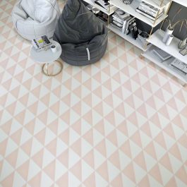 Tre Soft Rosa Patterned Cement Effect Tile